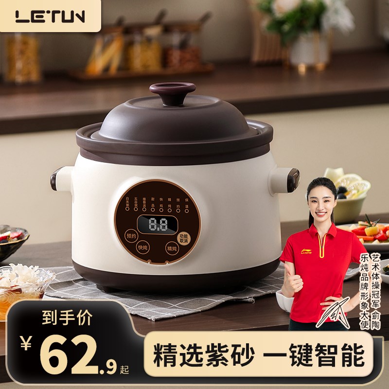 家用电炖锅婴儿辅食锅全自动多功能小型紫砂煲汤炖锅陶瓷电砂锅