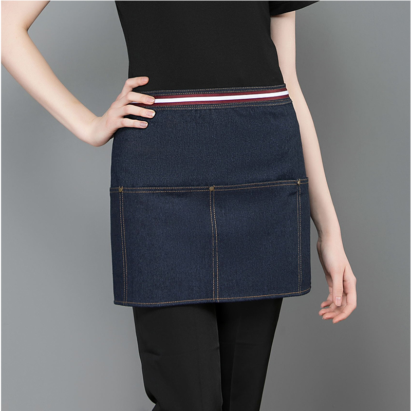 酒店服务员半身围裙男女短款半截小围裙西餐厅咖啡厅半腰厨师围裙