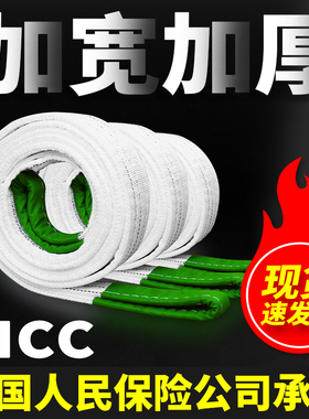 扁平吊带起重吊带拖车绳带行车吊带工业吊车5/3吨2白色扁平吊装带