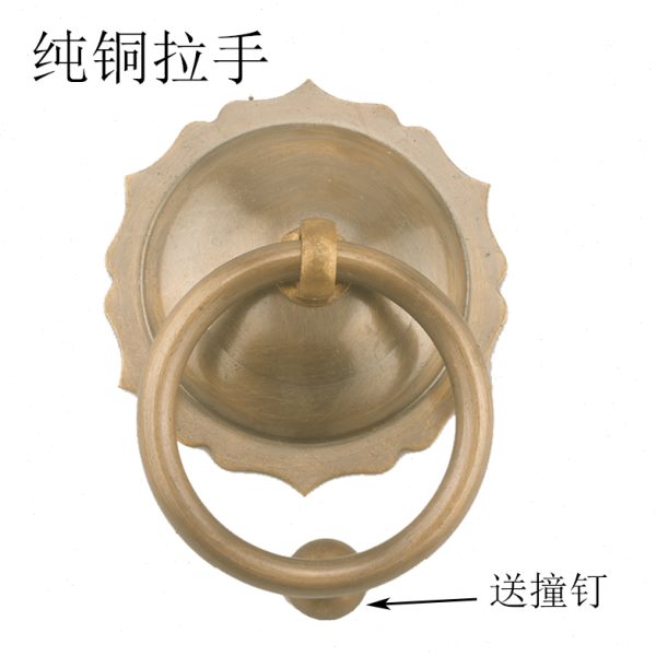 仿古纯铜圆环门环古铜大门拉手拉环复古铜把手中式装饰铜配件门钹