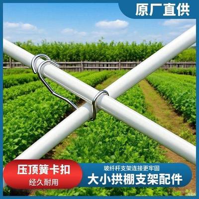 304不锈钢大小拱棚卡扣园艺爬藤十字卡扣钢丝扣玻璃纤维杆卡扣