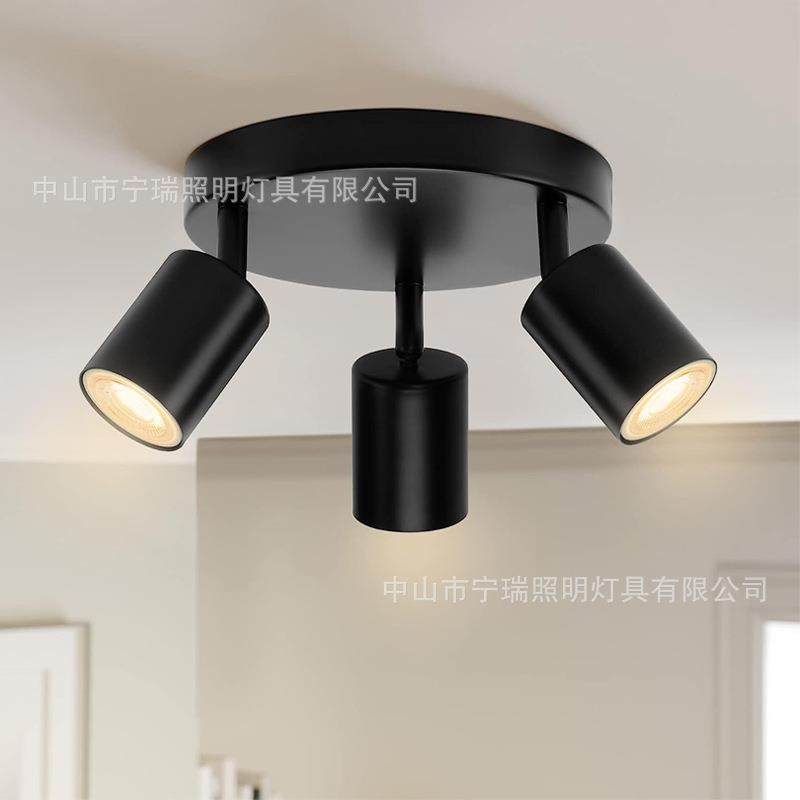 明装射灯led天花灯双头吸顶射灯走廊过道灯免开孔筒灯客厅无主灯