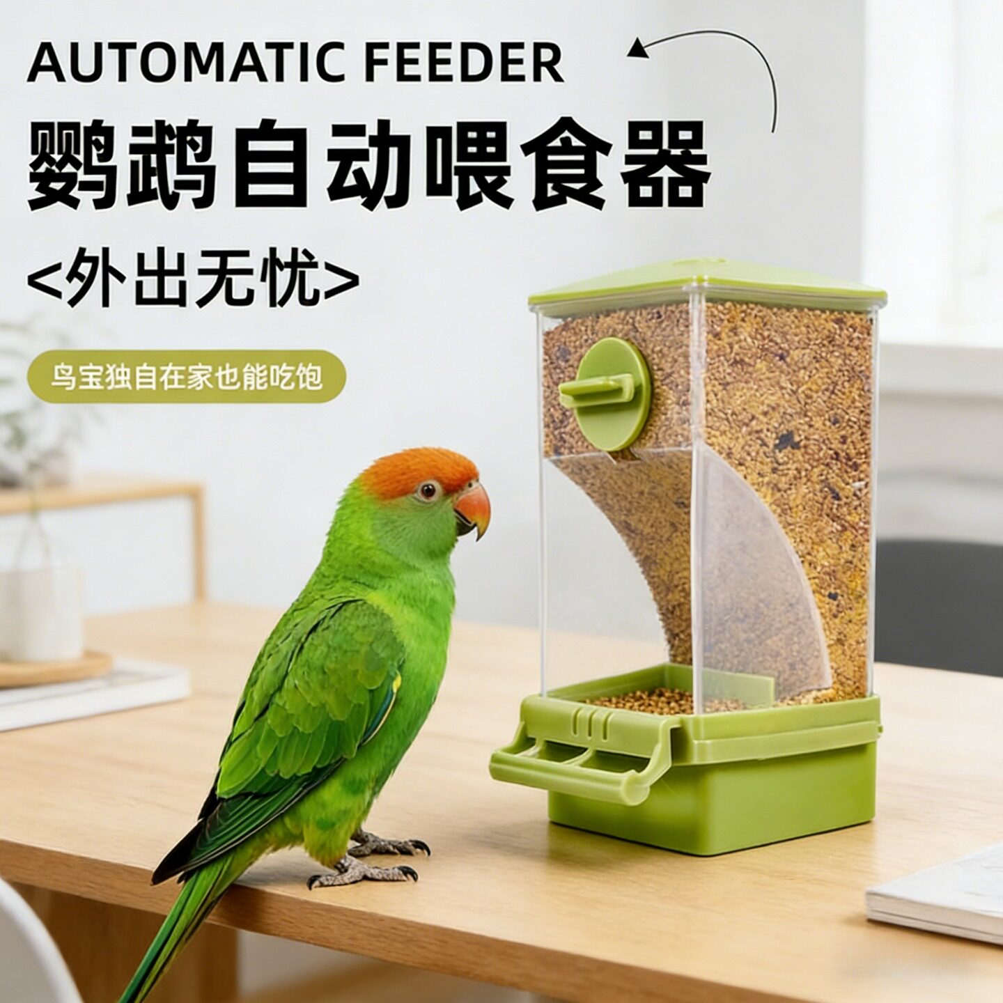 鹦鹉自动喂食器大号防撒防溅喂鸟图片