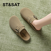 女款 2026年春季 新款 星期六勃肯鞋 复古休闲百搭软木拖鞋 女厚底真皮