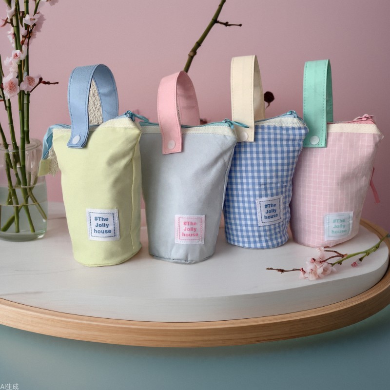 可爱筒状手提化妆包女便携式精致