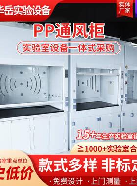PP全钢通风柜通风橱排风柜化学实验室操作台净气型PP全钢通风柜