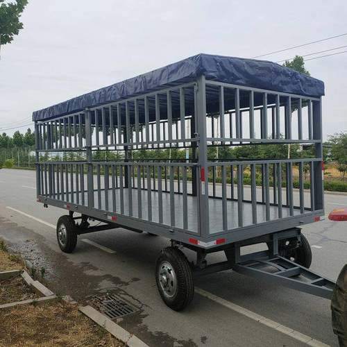 重型仓栏式平板运输车蔬菜水果食品镂空拖车农用物资拖运牵引车