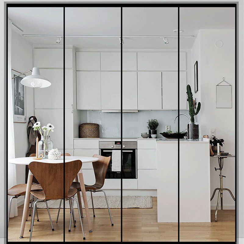 优选定制16极简窄边框钛镁铝合金推拉门吊趟门玻璃移门厨房阳台隔