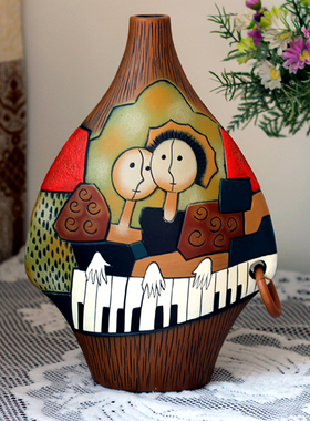 优选丽江特色中国风花瓶客厅玄关柜电视旁酒柜装饰品摆件现代手工