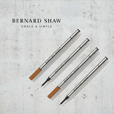 BERNARD SHAW萧伯纳笔芯水性签字笔德国进口两支礼盒装宝珠笔替芯