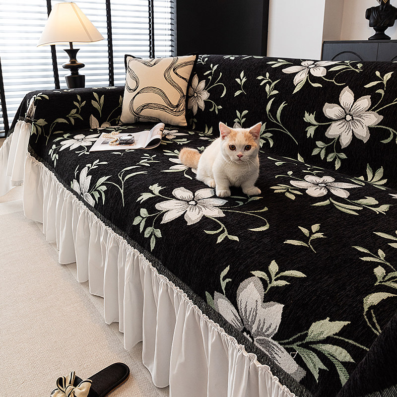 优选法式高级感沙发盖布一整张全盖式沙发巾2024新款复古沙发套罩