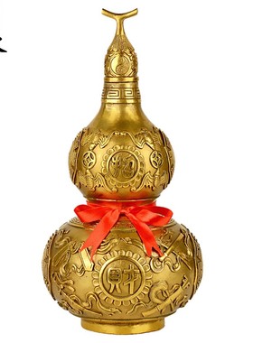 优选铜葫芦摆件开盖吉祥八宝葫芦鎮宅招財家居工艺礼品办公室摆件