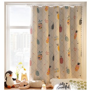 宿舍简易伸缩杆遮阳卧室挂钩式 窗帘杆一整套免打孔安装 遮光布短款