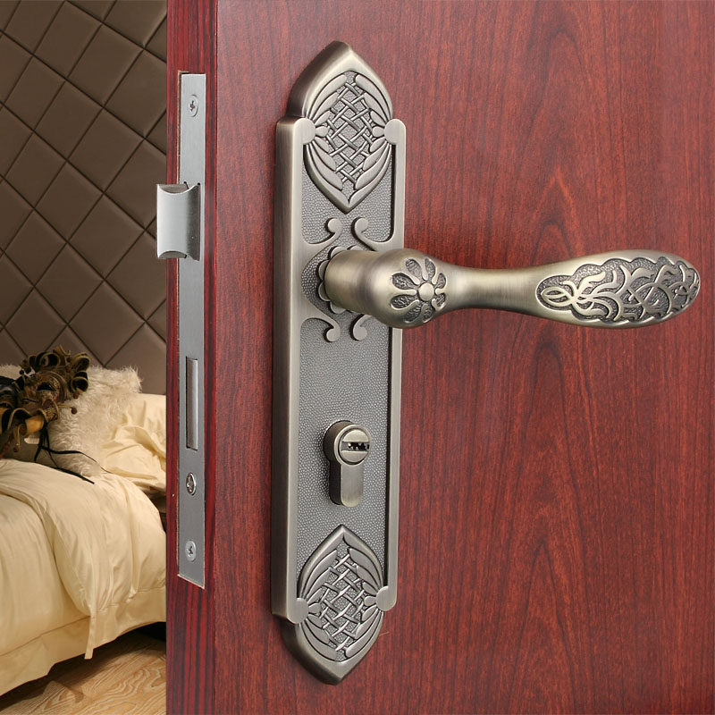欧式新款锌合金室内卧室执手房把手 青古铜房门实木门锁静音锁具