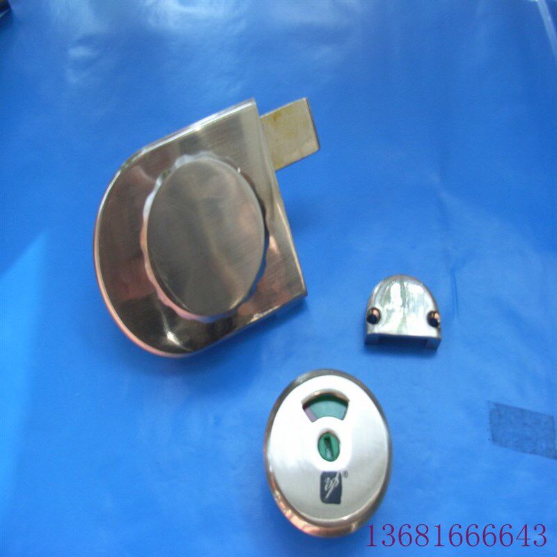 卫生间隔断配件 公共厕所隔断五金红绿指示锁 百力丽雅平门插销锁