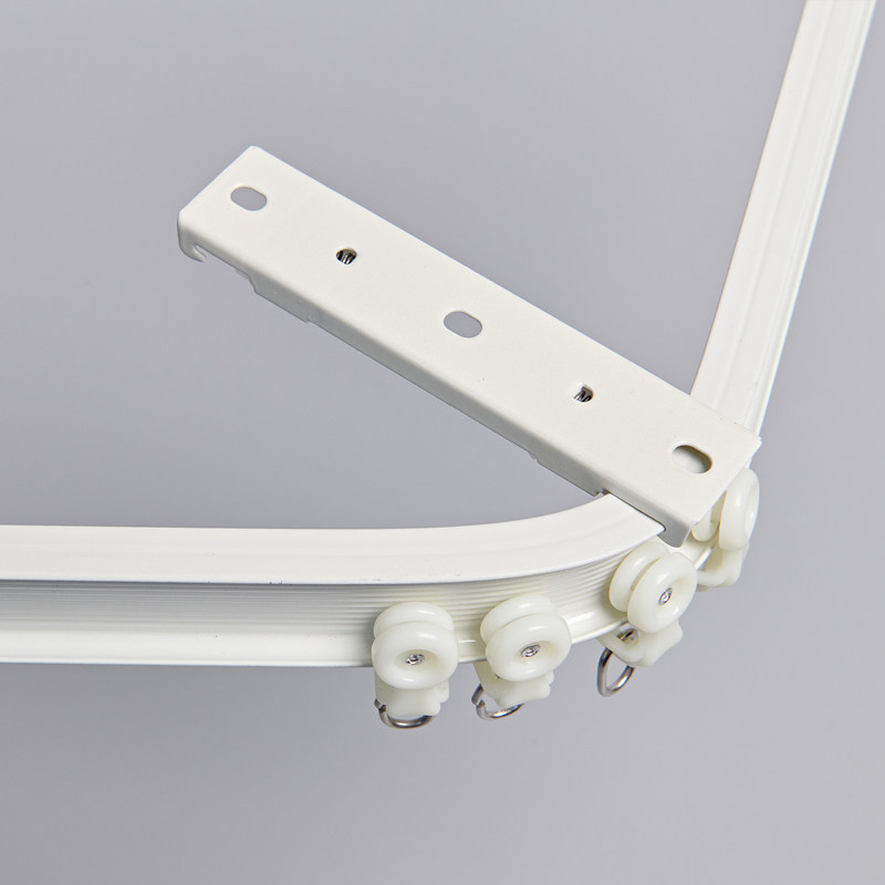 飘窗帘 轨道可弯曲铝合金弯轨滑轨侧装顶装弧型U型窗台滑槽弯直两