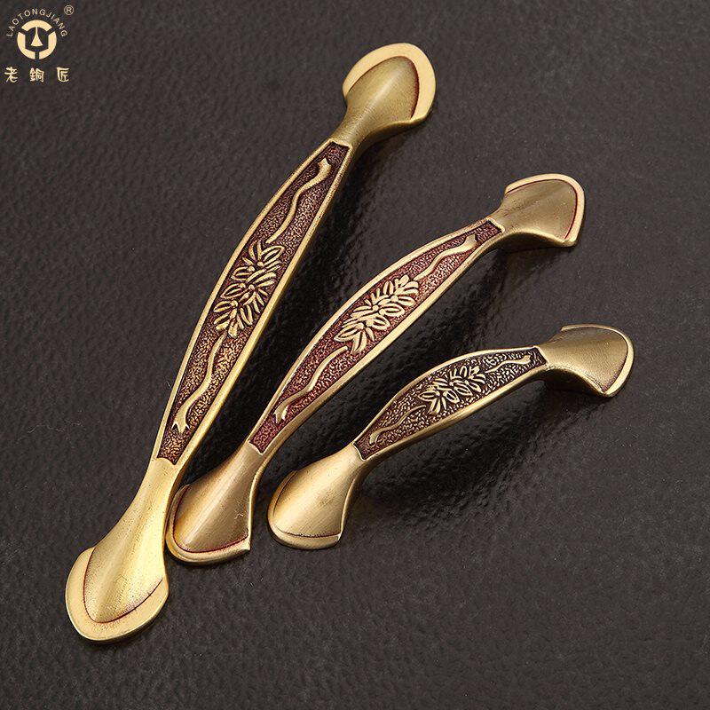 新品大门拉手手 门把门拉手古铜中式木门手欧式 玫仿古大瑰金拉