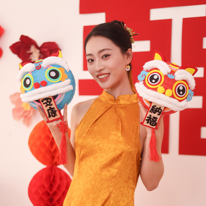 新娘结婚婚礼拍照道具醒狮灯笼晨袍伴娘团中式婚礼跟拍小道具图片