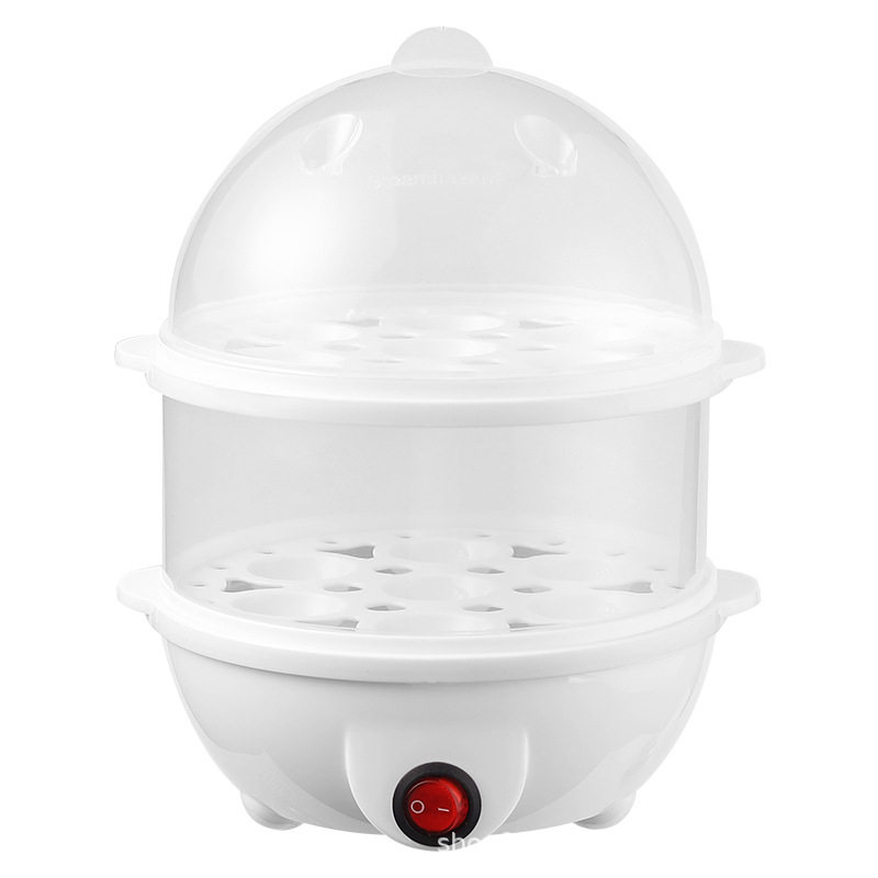 大厂早餐迷你煮蛋器双层蒸蛋器厨房家用早餐机插电热奶机礼品