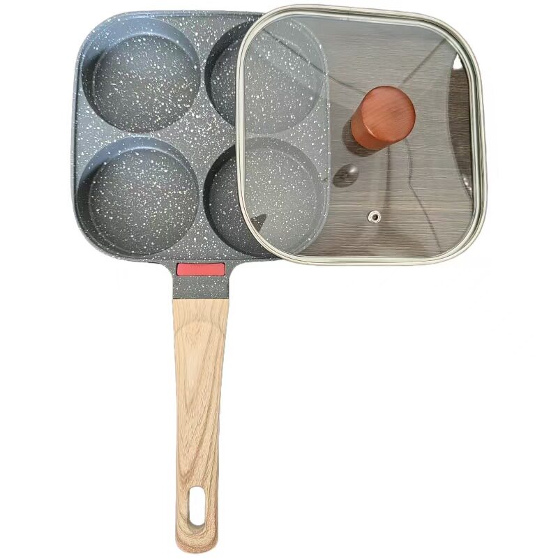 带盖煎蛋锅不粘锅汉堡锅麦饭石不沾锅早餐煎蛋平底锅麦饭石涂层