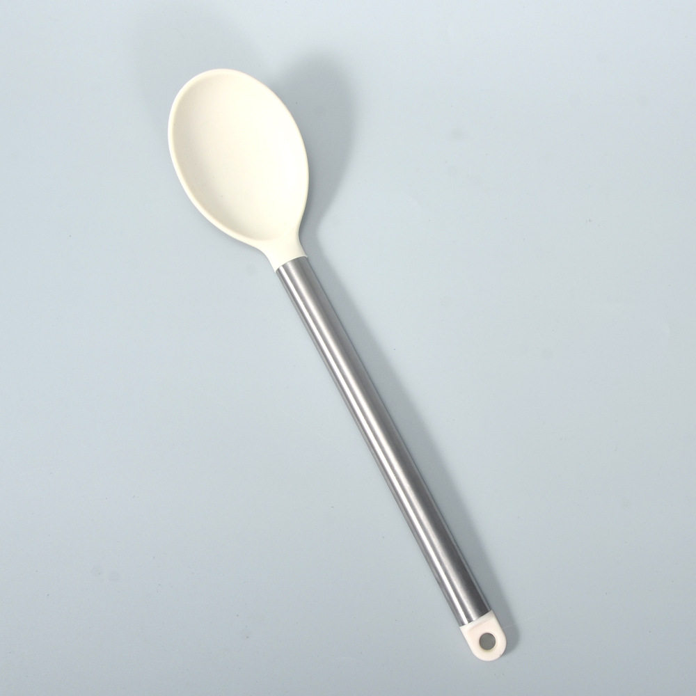 硅胶密勺厨房烹饪勺食品级硅胶勺家用厨房沙拉勺密更搅拌勺
