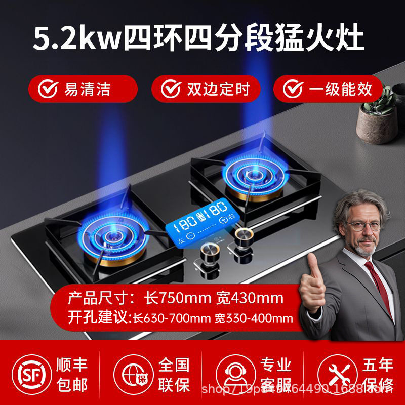 德国品牌猛火灶家用双灶燃气灶液化气灶台式天然气煤气炉煤气灶具