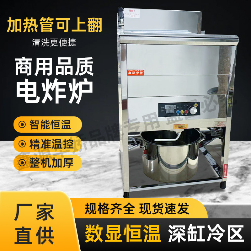 豹鼎电炸锅油炸锅商用鑫源华娇立式双缸油炸炉机炸鸡恒温电炸炉