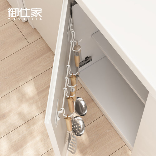 优选御仕家 免打孔柜门挂钩 厨房小工具强力粘胶挂杆壁挂式收纳置