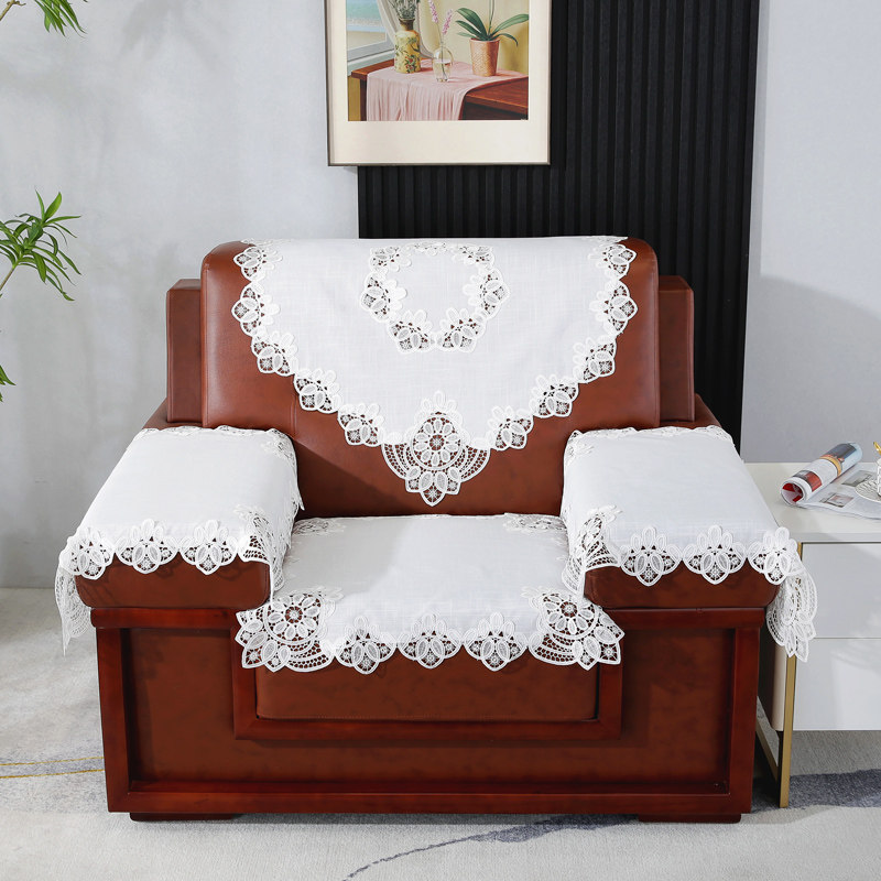 优选唯米9951百搭白色布艺客厅沙发罩套办公会议室会客厅单人位沙