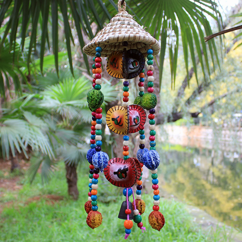 优选彩皮果核风铃云南民族礼品客厅挂件装饰丽江东巴特色手工田园