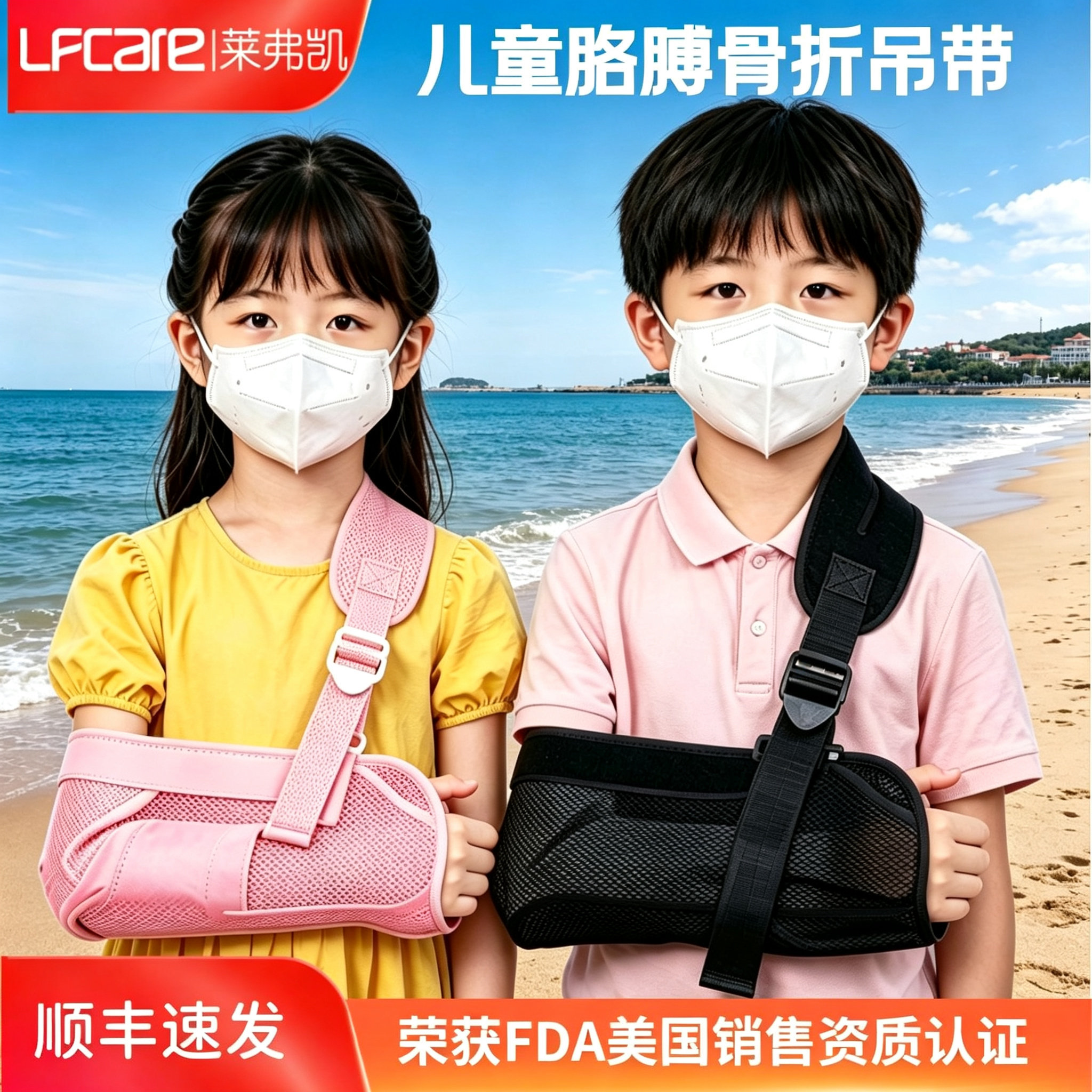 手臂前臂吊带医用胳膊骨折护具肘关节肩膀脱臼固定带支具护托儿童