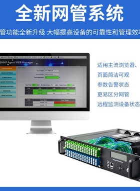 厂家直销CATV有线电视1550nm EDFA光放大器 64口20dB输出黑色WDM