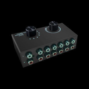 2RCA立体声R/L左右声道音频6进1出切换器六进一出放大器