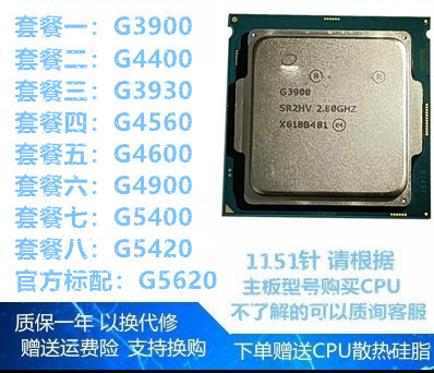 G3900 G3930 G4400 G4560 G4600 G4900 G5400 G5420 G5620 CPU