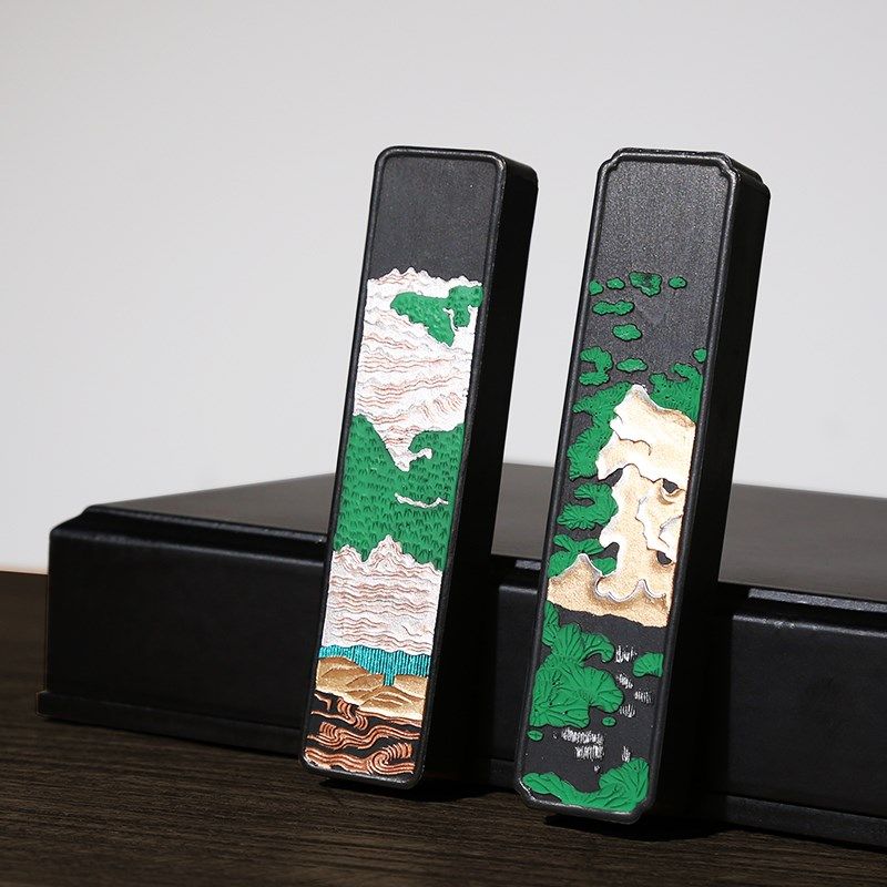 赋比兴 国家非遗 胡海涌作品 青莲烟雨徽墨套装 纯松烟墨条墨块