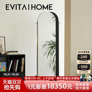 轻奢穿衣镜卧室全身镜落地玄关挂衣架旋转家用可移动客厅试衣镜