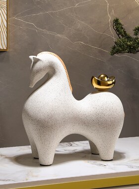 精选马上有钱摆件新中式客厅办公室装饰品招财开业乔迁新居礼物高