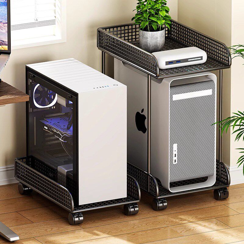 台式机电脑主机托架两层桌下海景房机箱底座支架悬空放置架可移动