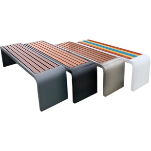 精选公园椅户外长椅子庭院休息座椅商场防腐实木休闲长条凳广场露