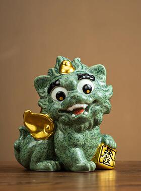 招财貔貅摆件一对聚财陶瓷客厅办公室装饰品店铺公司开业大吉礼物