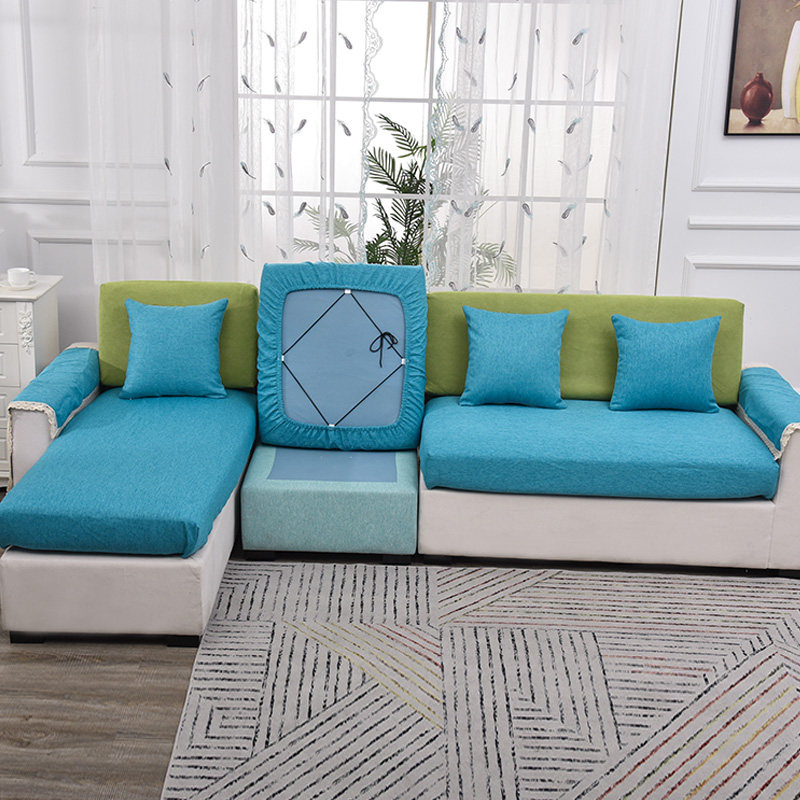 精选定做沙发套四季通用防滑全包组合坐垫罩棉麻布艺海绵套子罩笠