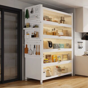 精选波丽美厨房翻盖柜侧边洞洞板阳光板玻璃门翻盖书柜洞洞板