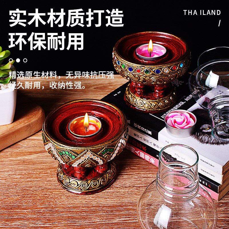 泰式烛台摆件家用酒店餐桌别墅浪漫约会氛围感香薰泰国东南亚蜡烛