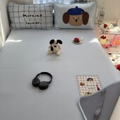 精选舒适透气冰丝凉席1.5m1.8三件套设计师款 可爱狗床笠防滑空调