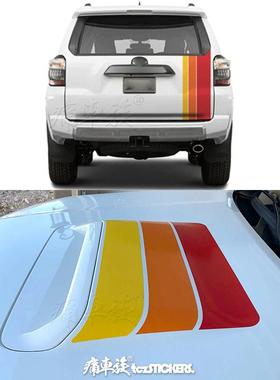 超霸4runner车头机盖车贴拉花 普拉多车尾装饰改装汽车贴纸贴膜