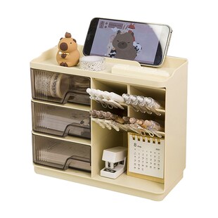 精选学生斜插式笔筒带收纳盒创意可爱书桌文具小盒子桌上桌面置物