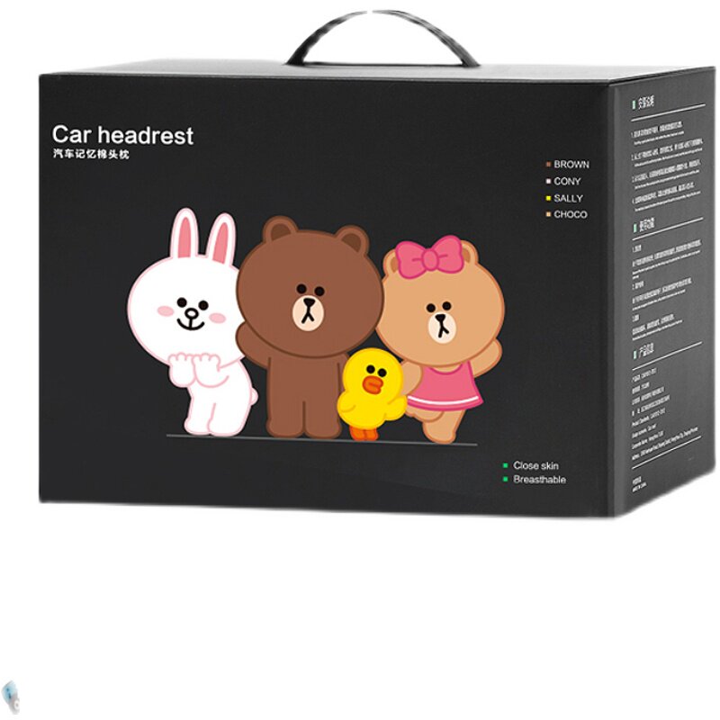 精选汽车头枕卡通一对车用护颈枕记忆棉车内靠枕座椅腰靠套装车载