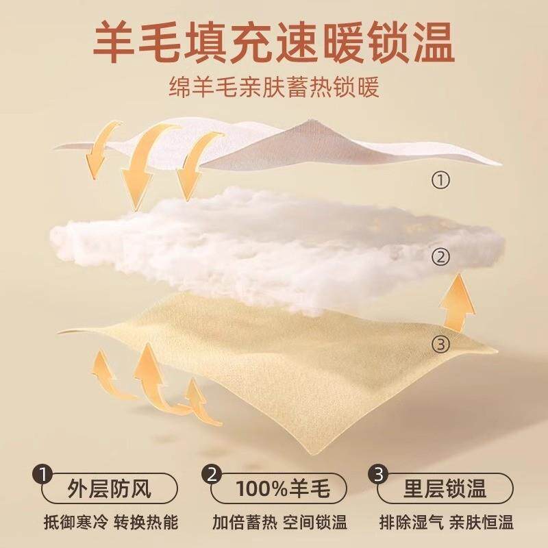 男女秋冬季老人极简风加厚款加绒羊毛衫无袖背心羊毛保暖背心内搭