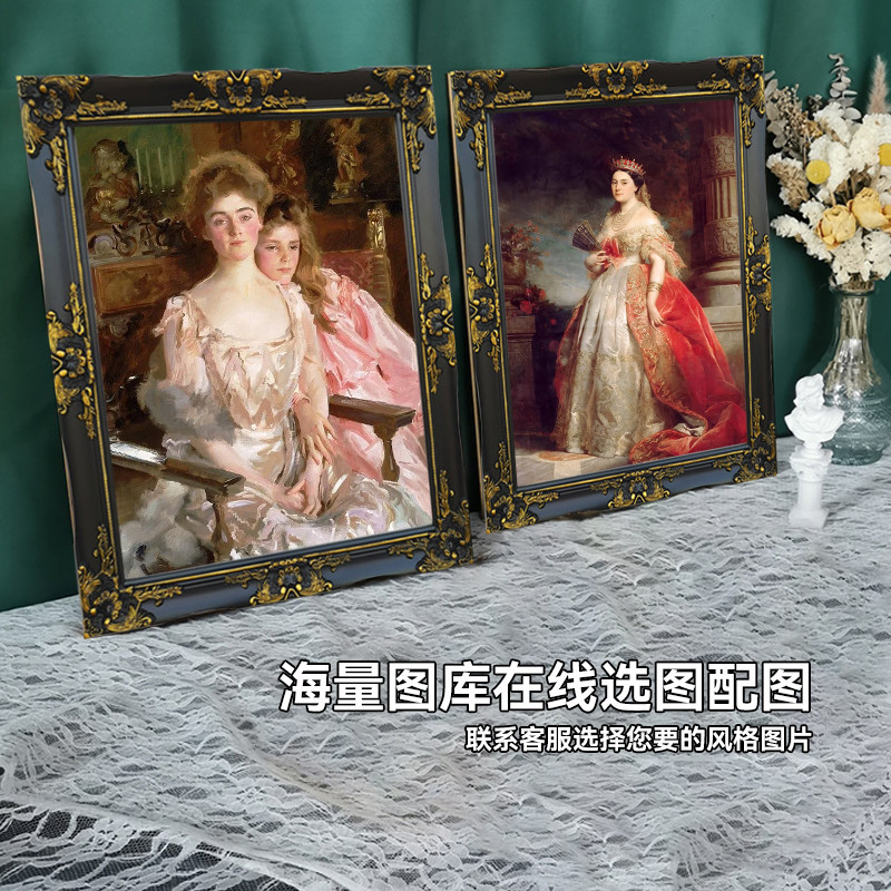 欧式复古实木画框相框照片框电表箱外框挂墙装饰走廊裱框定制尺寸
