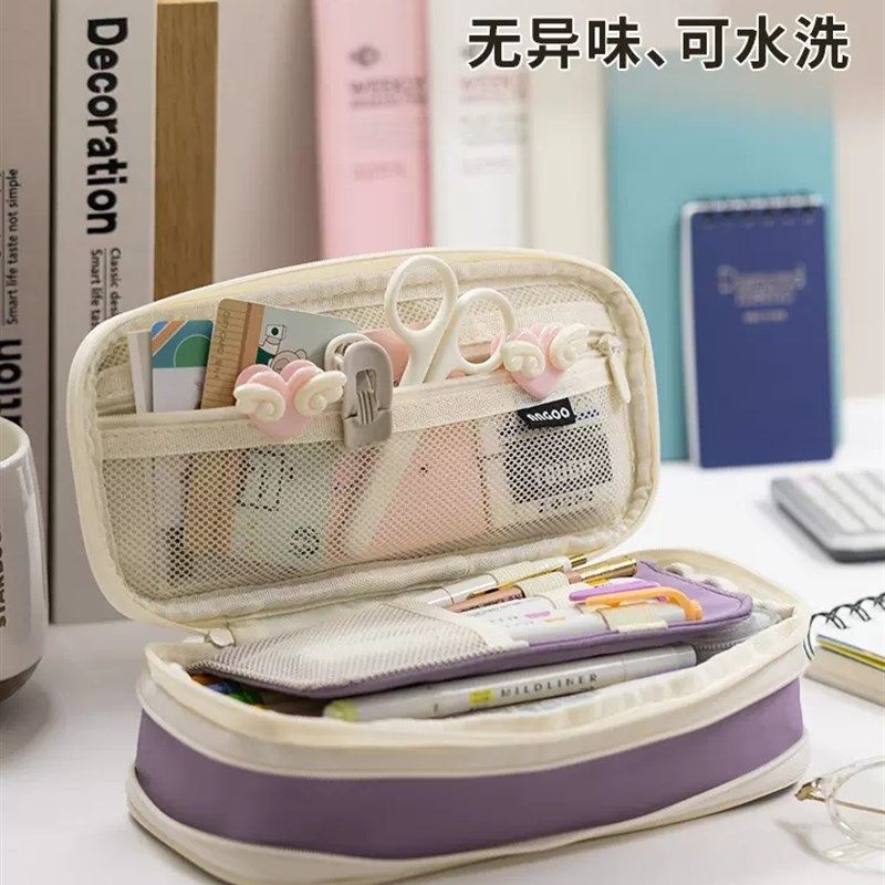 精选安蔻笔袋大容量文具盒ins日系大容量笔盒angoo笔袋女孩铅笔盒,文具电教/文化用品/商务用品,笔袋,淘宝优惠券,粉丝福利购,淘宝优惠卷